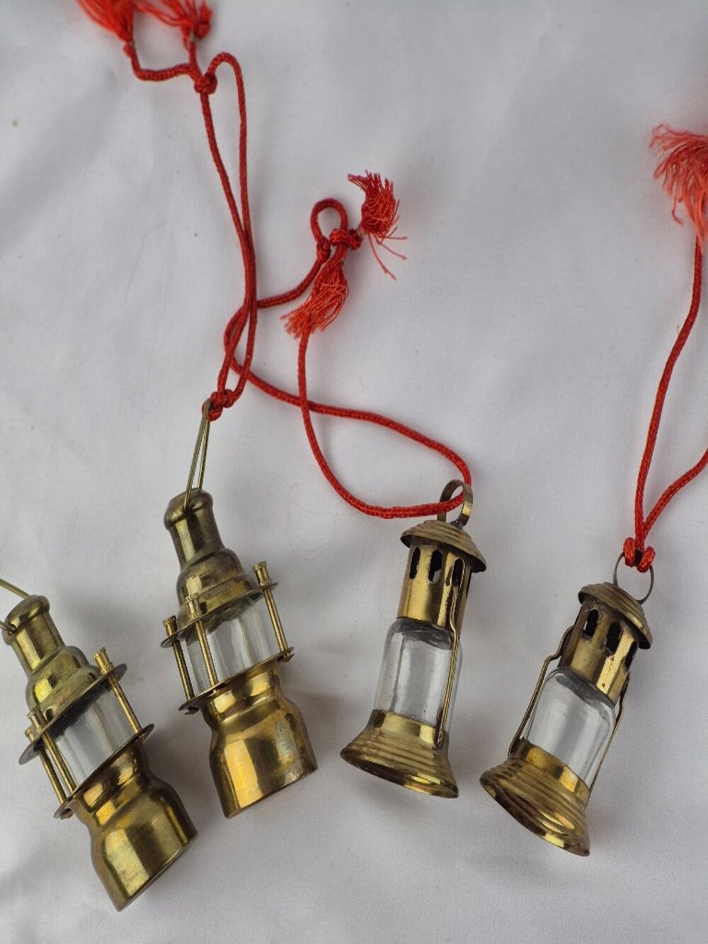 Vintage House of Lloyd Brass Coach Lamp Ornaments Set of 4 - Picture 2 of 15